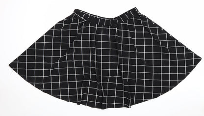 SheIn Womens Black Check Polyester Swing Skirt Size 2XL