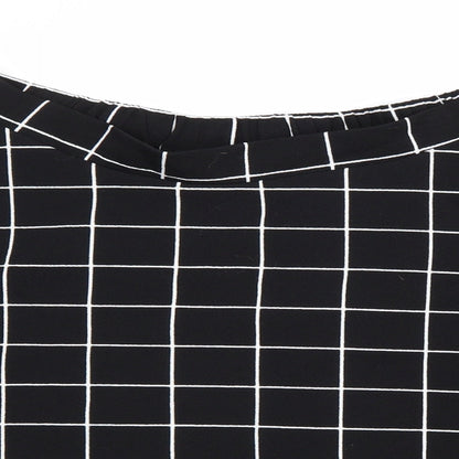 SheIn Womens Black Check Polyester Swing Skirt Size 2XL