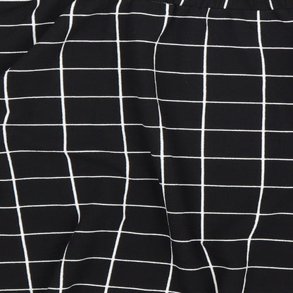 SheIn Womens Black Check Polyester Swing Skirt Size 2XL