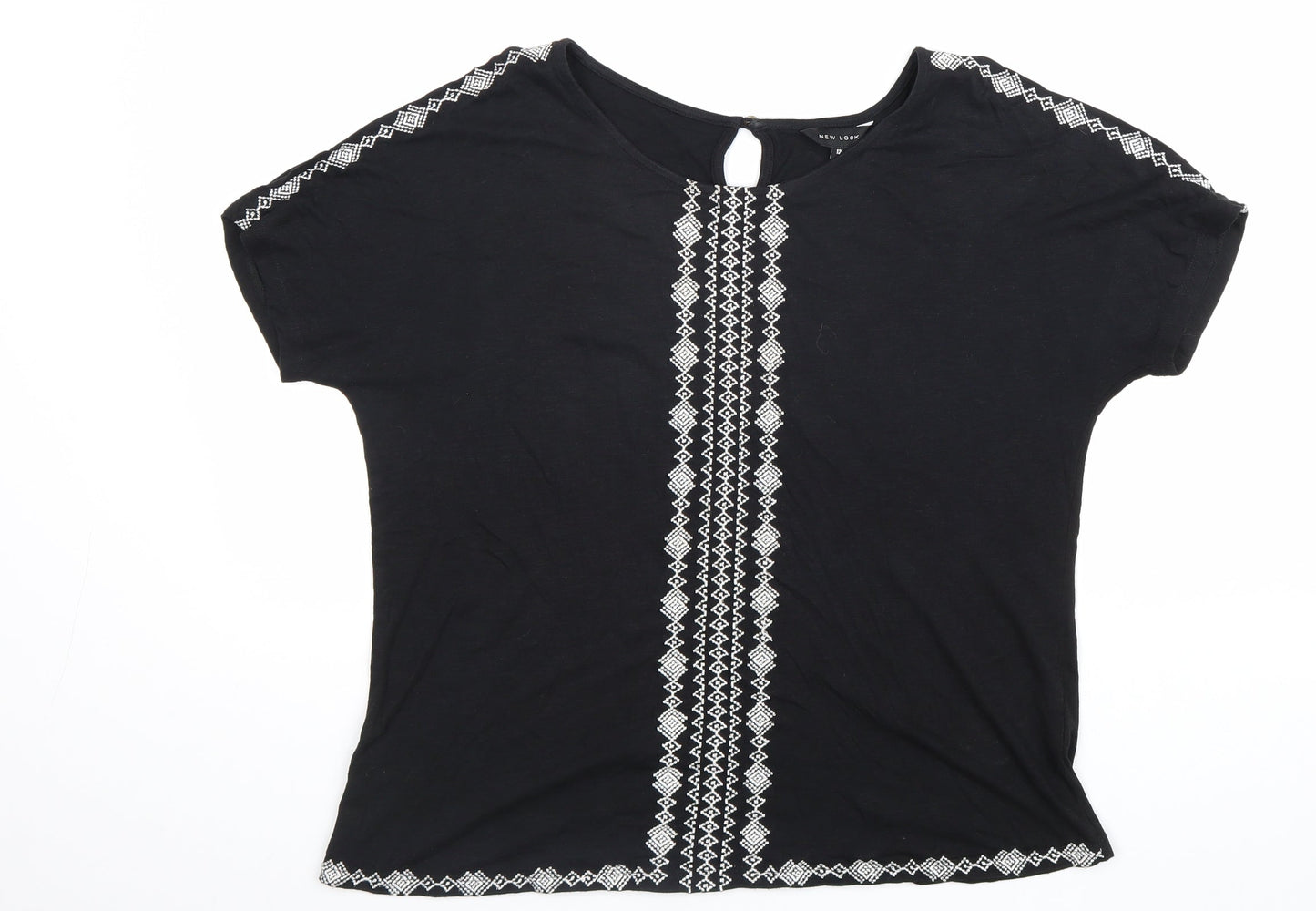 Womens UK Size 12 New Look Black Basic Blouse