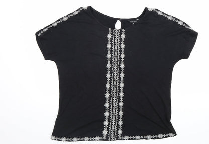 Womens UK Size 12 New Look Black Basic Blouse