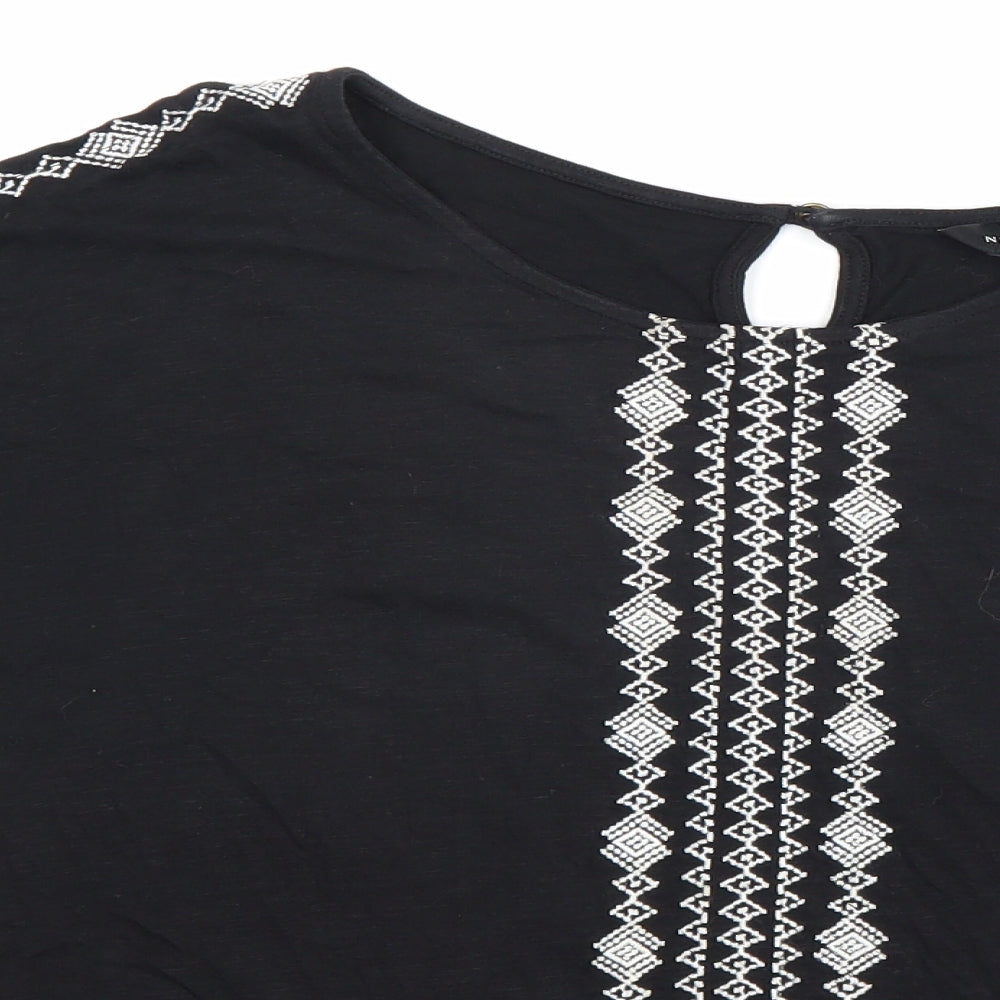 Womens UK Size 12 New Look Black Basic Blouse