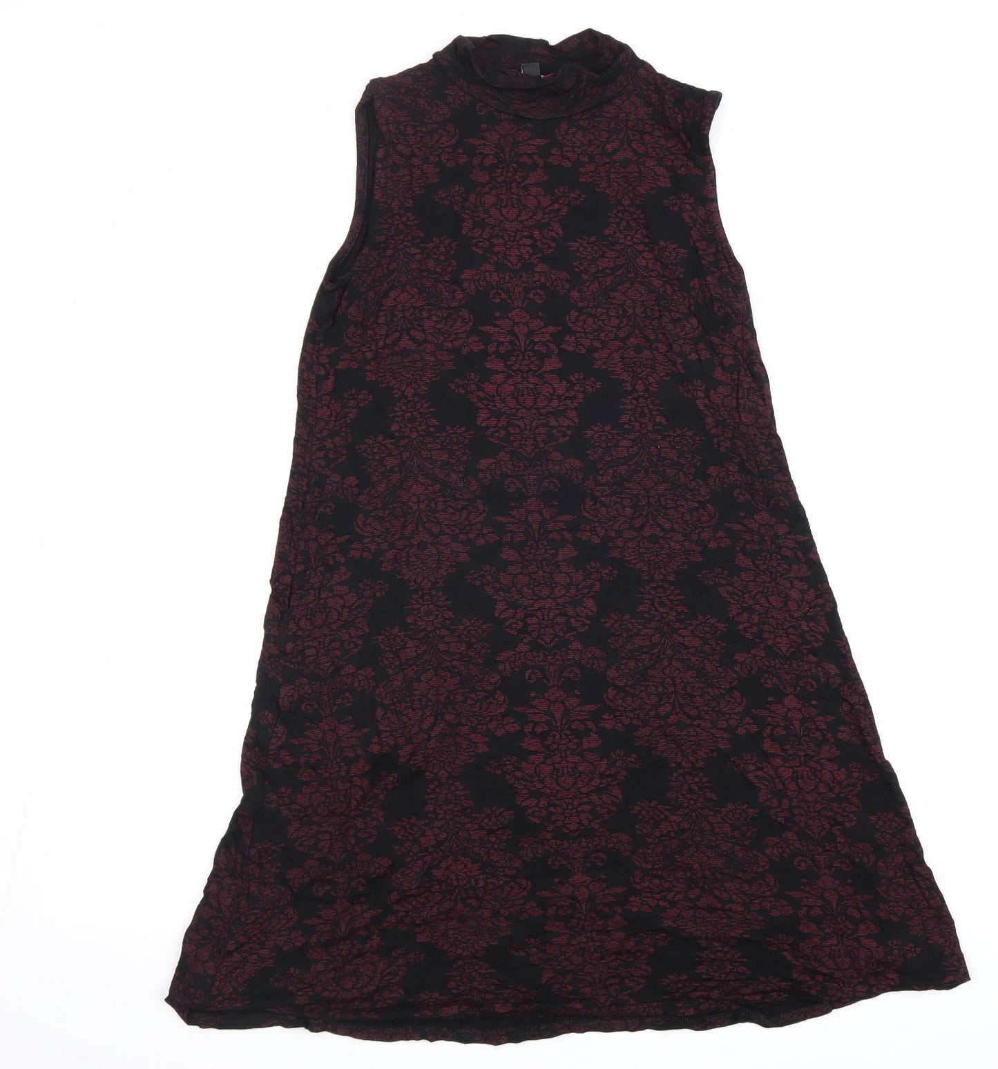 Therapy Womens Red Geometric Viscose A-Line Size XS Mock Neck Pullover