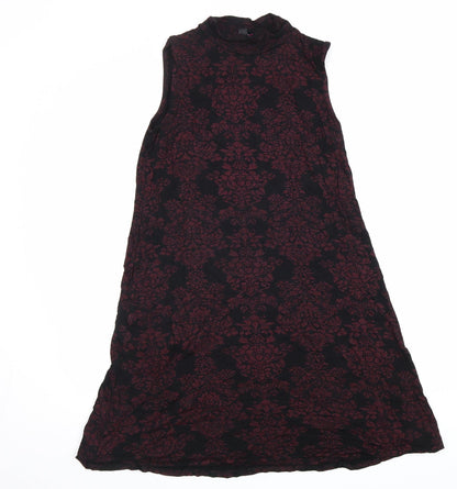 Therapy Womens Red Geometric Viscose A-Line Size XS Mock Neck Pullover