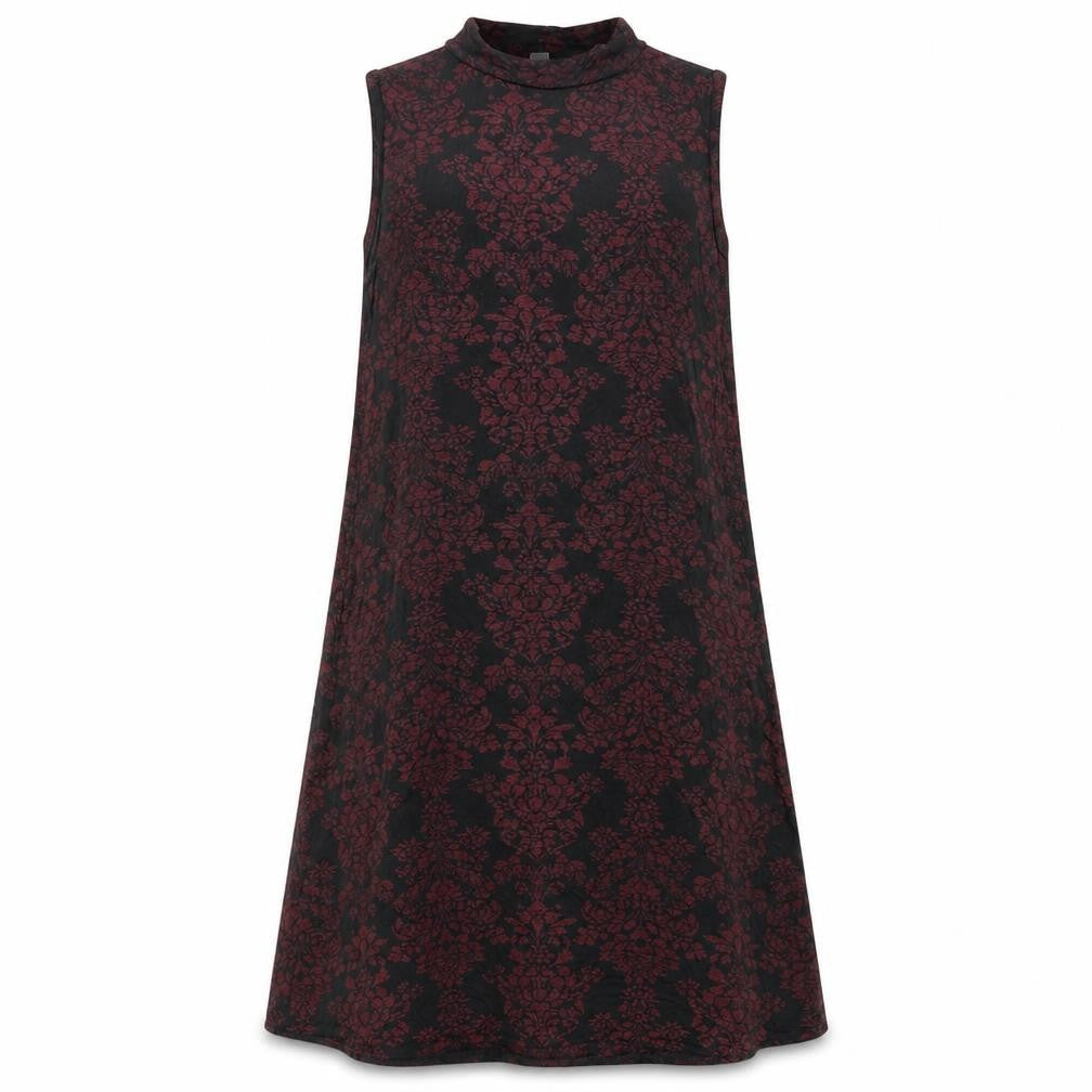 Therapy Womens Red Geometric Viscose A-Line Size XS Mock Neck Pullover