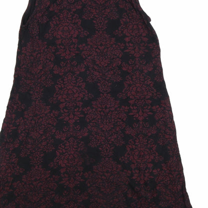 Therapy Womens Red Geometric Viscose A-Line Size XS Mock Neck Pullover