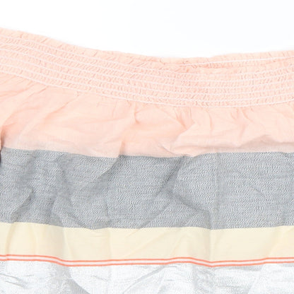 F&F Womens Multicoloured Colourblock Cotton Basic Blouse Size 14 Off the Shoulder