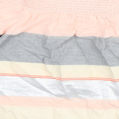 F&F Womens Multicoloured Colourblock Cotton Basic Blouse Size 14 Off the Shoulder