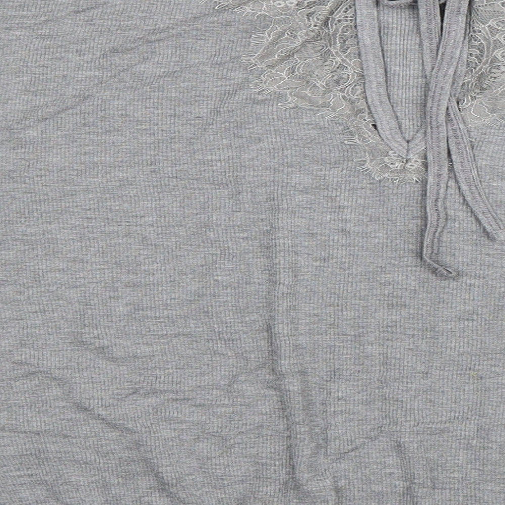 Rosie Womens Grey Viscose Basic Blouse Size 16 Round Neck
