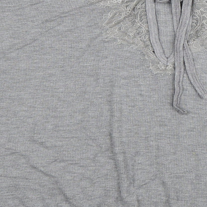 Rosie Womens Grey Viscose Basic Blouse Size 16 Round Neck
