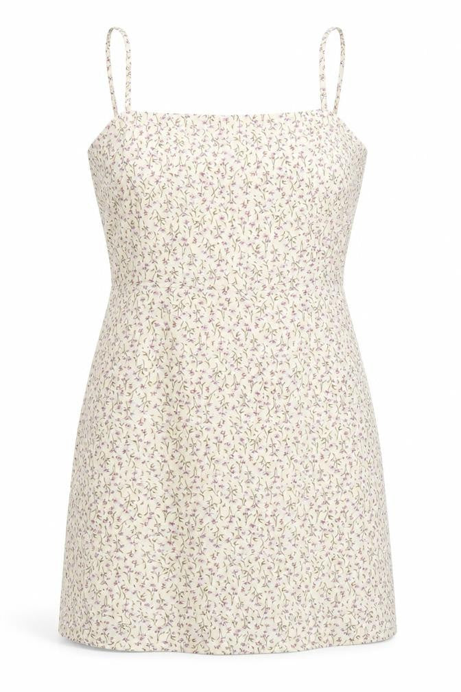 Nasty Gal Womens Beige Geometric Polyester Shift Size 6 Square Neck Zip