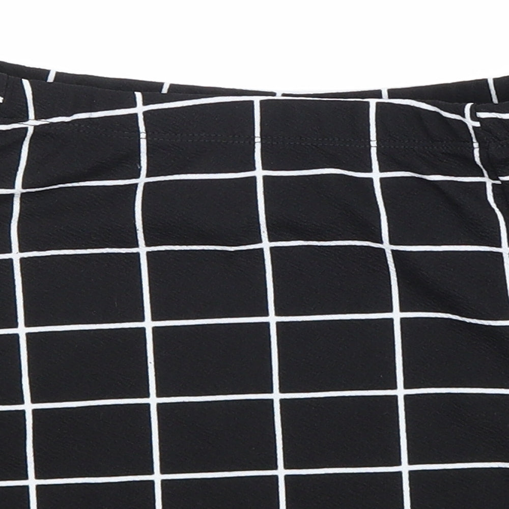 SheIn Womens Black Check Polyester Mini Skirt Size XS