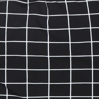 SheIn Womens Black Check Polyester Mini Skirt Size XS