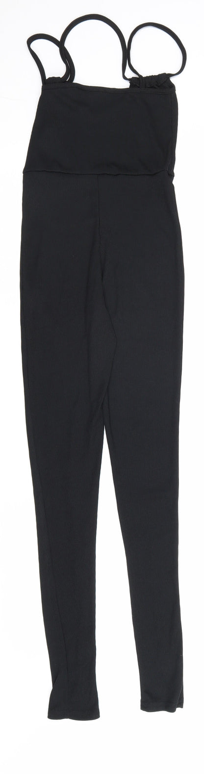 PRETTYLITTLETHING Womens Black Polyester Jumpsuit One-Piece Size 4XL L31 in Pullover