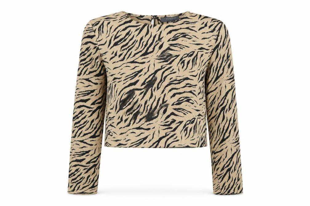 Womens UK Size 14 Primark Beige Cropped Blouse