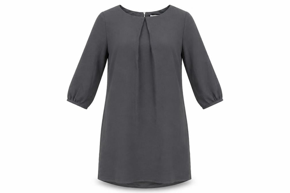 H&M Womens Grey Polyester A-Line Size 10 Round Neck Zip