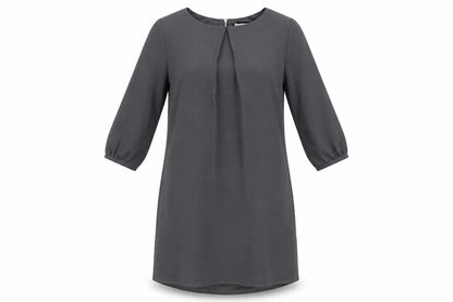 H&M Womens Grey Polyester A-Line Size 10 Round Neck Zip