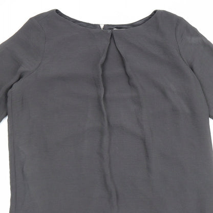H&M Womens Grey Polyester A-Line Size 10 Round Neck Zip