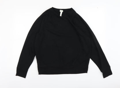 H&M Womens Black Cotton Pullover Sweatshirt Size S Pullover