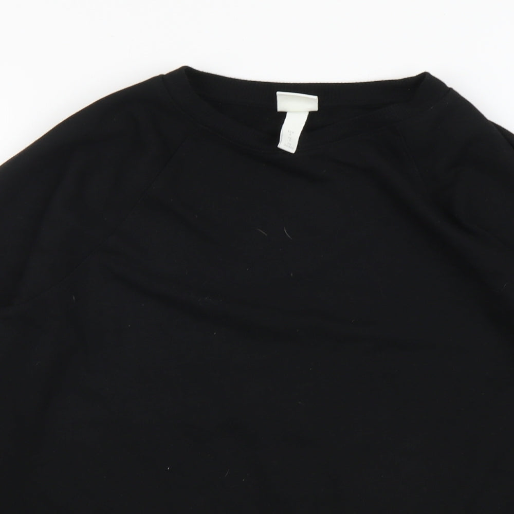 H&M Womens Black Cotton Pullover Sweatshirt Size S Pullover