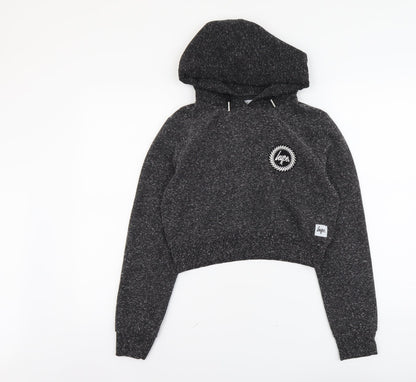 Hype Womens Grey Cotton Pullover Hoodie Size S Pullover