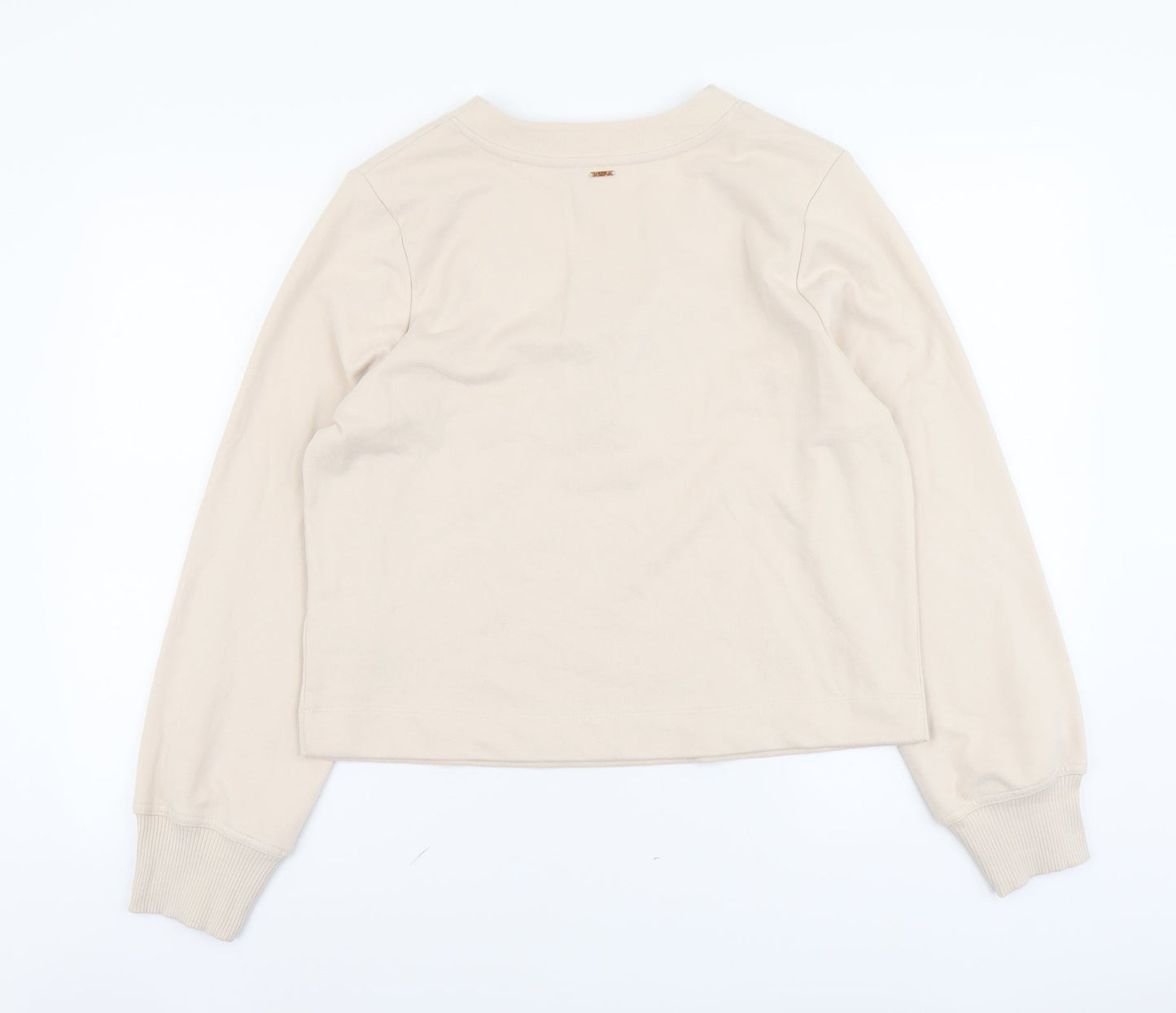 Marks and Spencer Womens Beige Cotton Pullover Sweatshirt Size M Pullover - Lace Up