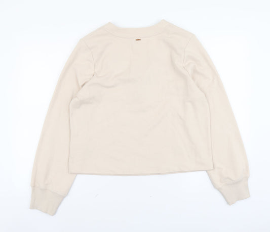 Marks and Spencer Womens Beige Cotton Pullover Sweatshirt Size M Pullover - Lace Up