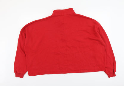 Womens UK Size XL Pull&Bear Red Pullover Sweatshirt