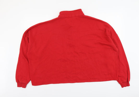 Womens UK Size XL Pull&Bear Red Pullover Sweatshirt