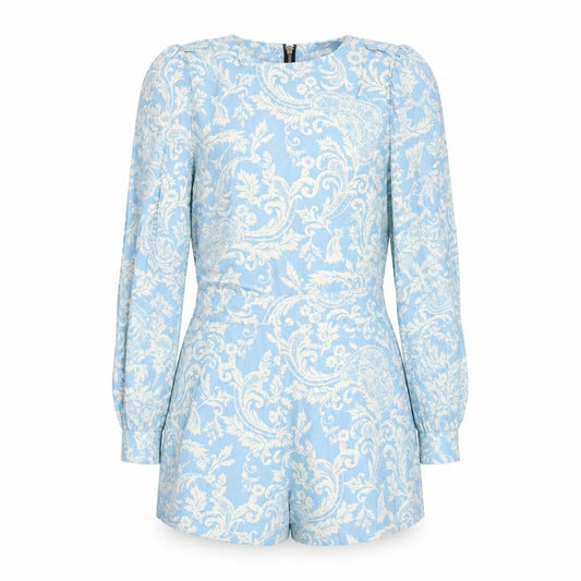 Motel Womens Blue Paisley Viscose Playsuit One-Piece Size M Zip