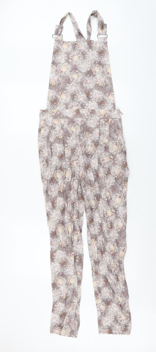 Topshop Womens Grey Geometric Polyester Jumpsuit One-Piece Size 8 Zip