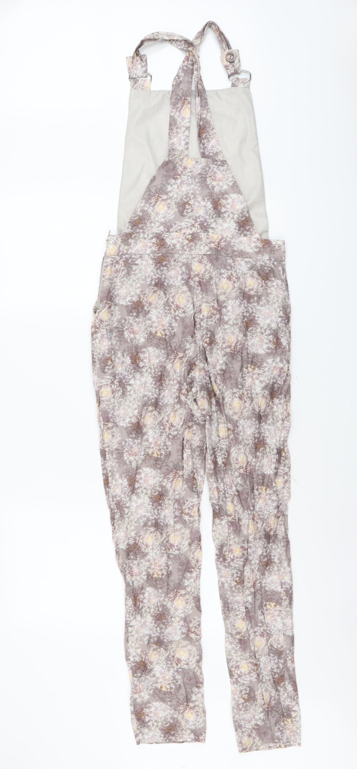 Topshop Womens Grey Geometric Polyester Jumpsuit One-Piece Size 8 Zip