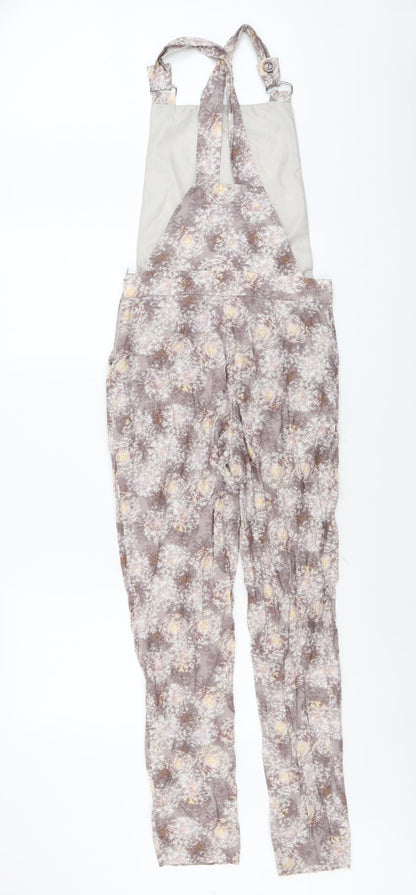 Topshop Womens Grey Geometric Polyester Jumpsuit One-Piece Size 8 Zip