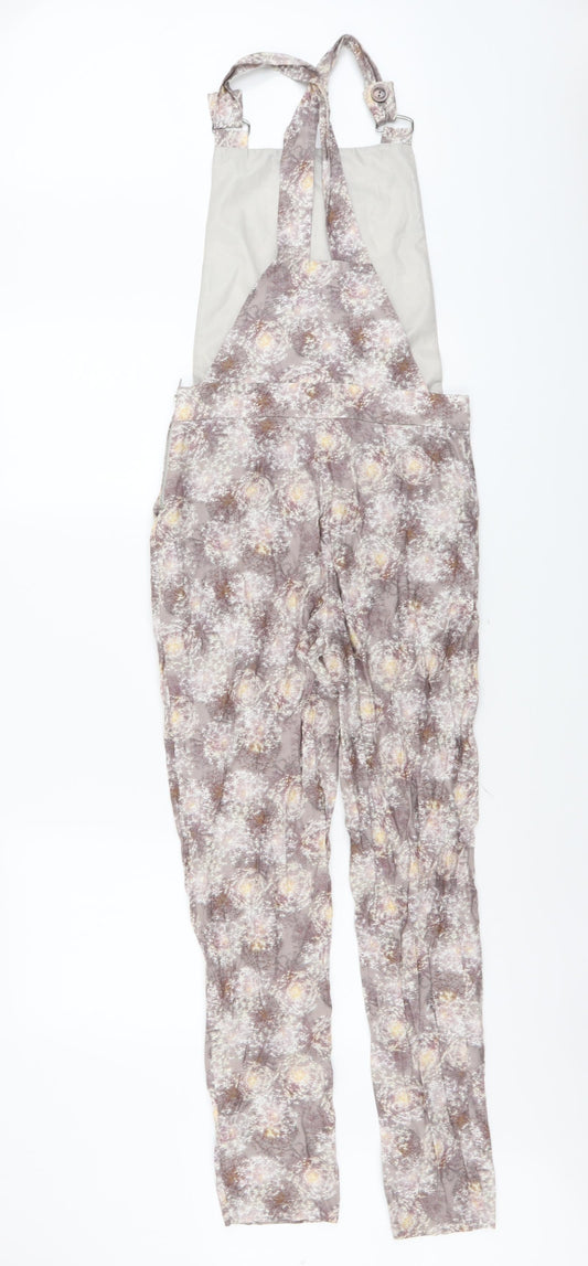 Topshop Womens Grey Geometric Polyester Jumpsuit One-Piece Size 8 Zip