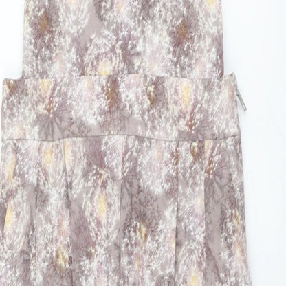 Topshop Womens Grey Geometric Polyester Jumpsuit One-Piece Size 8 Zip