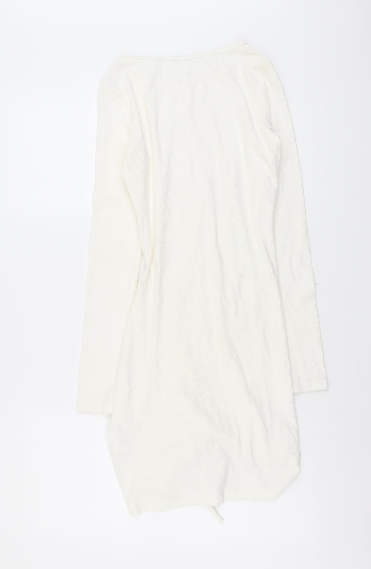 4th Reckless Womens Ivory Cotton Pencil Dress Size 8 Boat Neck Pullover