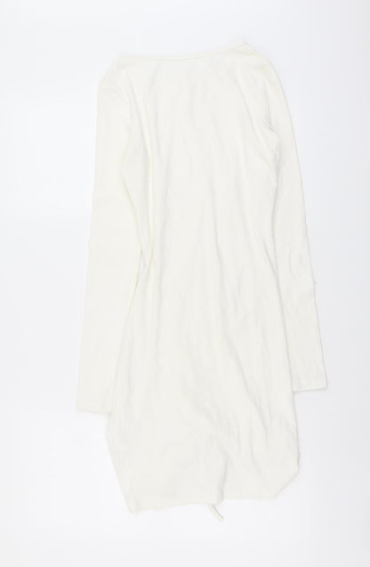 4th Reckless Womens Ivory Cotton Pencil Dress Size 8 Boat Neck Pullover