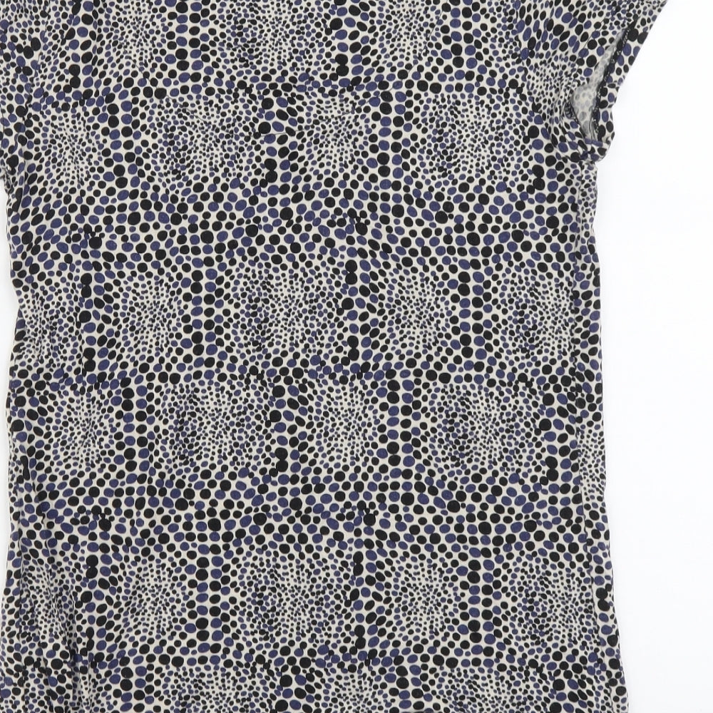 TU Womens Multicoloured Geometric Viscose Basic Blouse Size 12 Round Neck