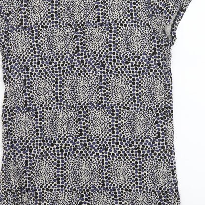 TU Womens Multicoloured Geometric Viscose Basic Blouse Size 12 Round Neck