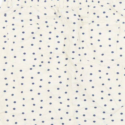 Marks and Spencer Womens Beige Polka Dot Cotton Straight & Pencil Skirt Size 12