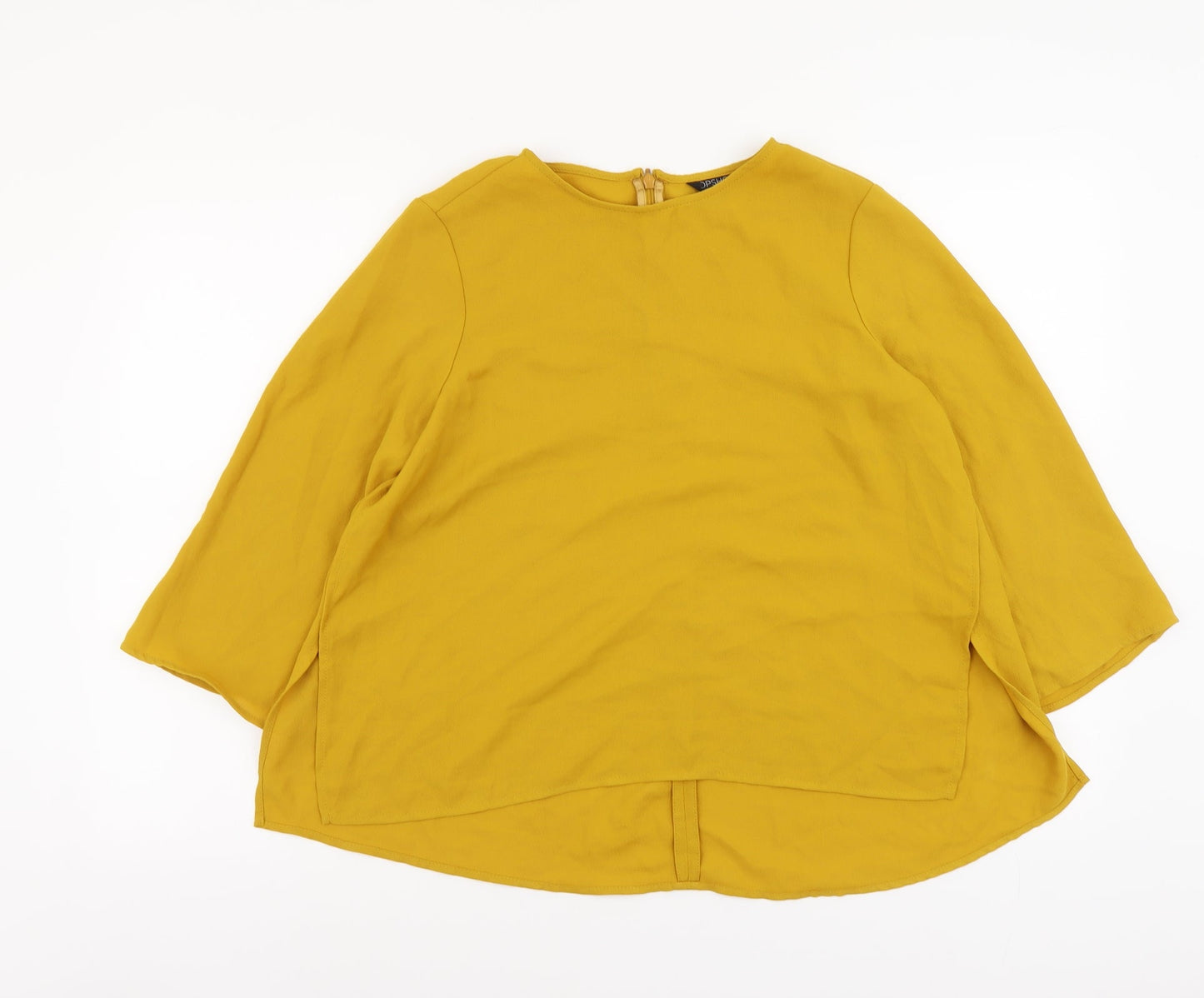 Womens UK Size 10 Topshop Yellow Basic T-Shirt