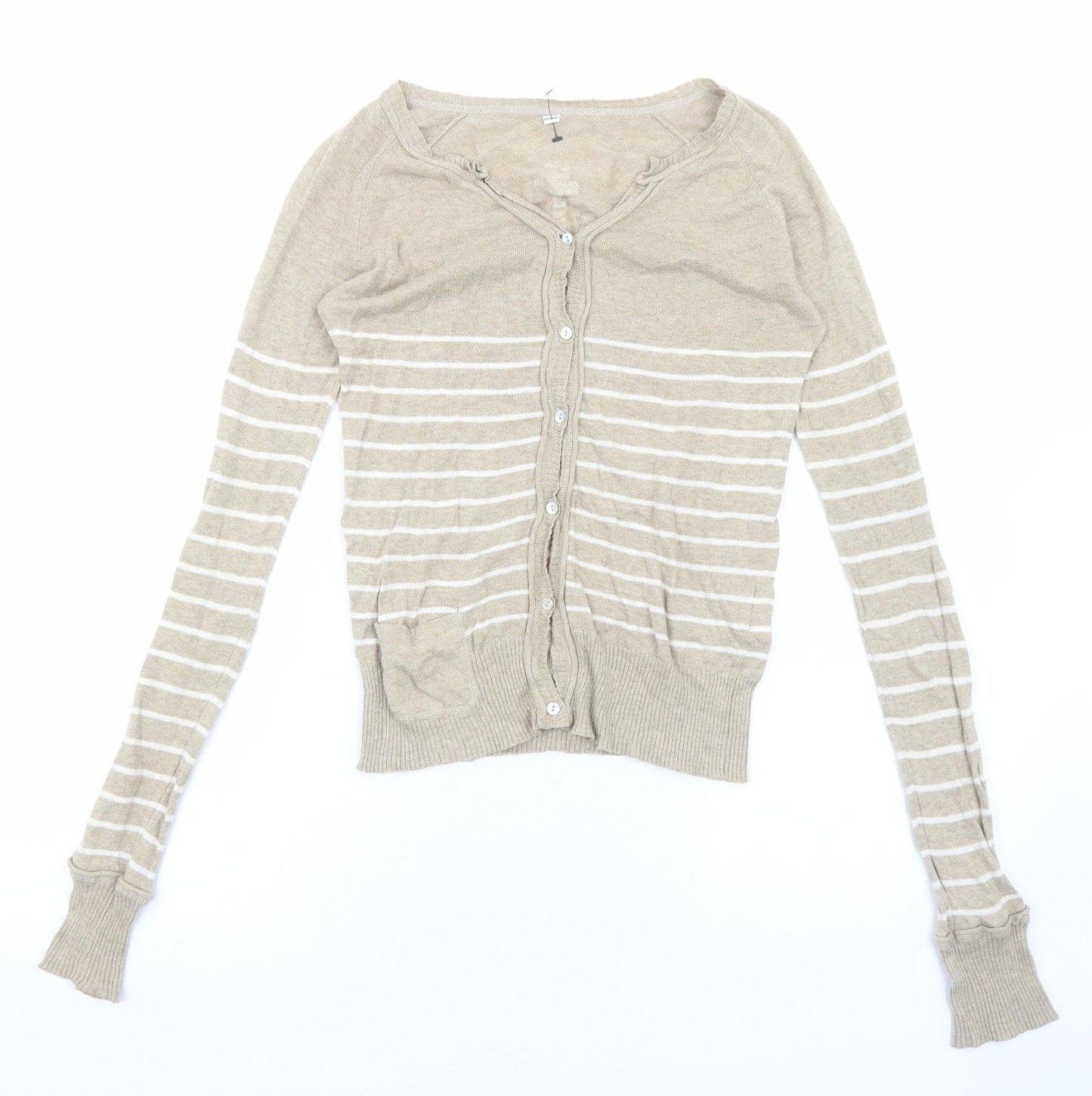 Womens UK Size S Preworn Beige Cardigan Jumper