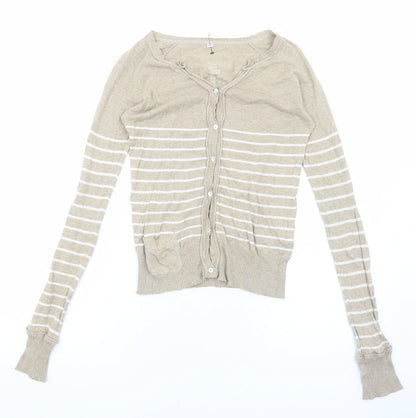 Womens UK Size S Preworn Beige Cardigan Jumper
