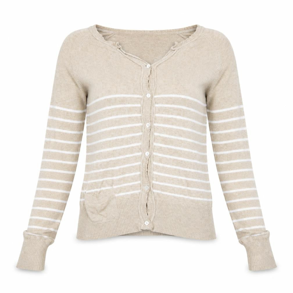Womens UK Size S Preworn Beige Cardigan Jumper