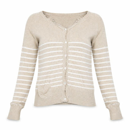 Womens UK Size S Preworn Beige Cardigan Jumper