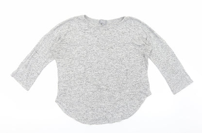 Lottie Loves Womens Grey Viscose Basic Blouse Size S Scoop Neck