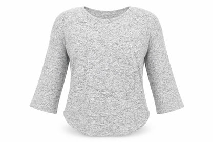 Lottie Loves Womens Grey Viscose Basic Blouse Size S Scoop Neck