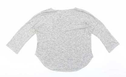 Lottie Loves Womens Grey Viscose Basic Blouse Size S Scoop Neck