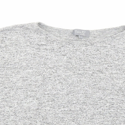 Lottie Loves Womens Grey Viscose Basic Blouse Size S Scoop Neck
