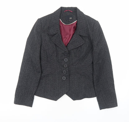 NEXT Womens Grey Cotton Jacket Blazer Size 8